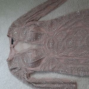 NWOT! AIDEN MATTOX BLUSH BEADED DESIGNER DRESS  GOWN SIZE 8